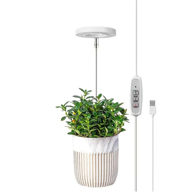 Grow Light Full Spectrum Light LED Grow Indoor Height Angle Adjustable Ring Grow Light Timer Height Adjustable USB Powered