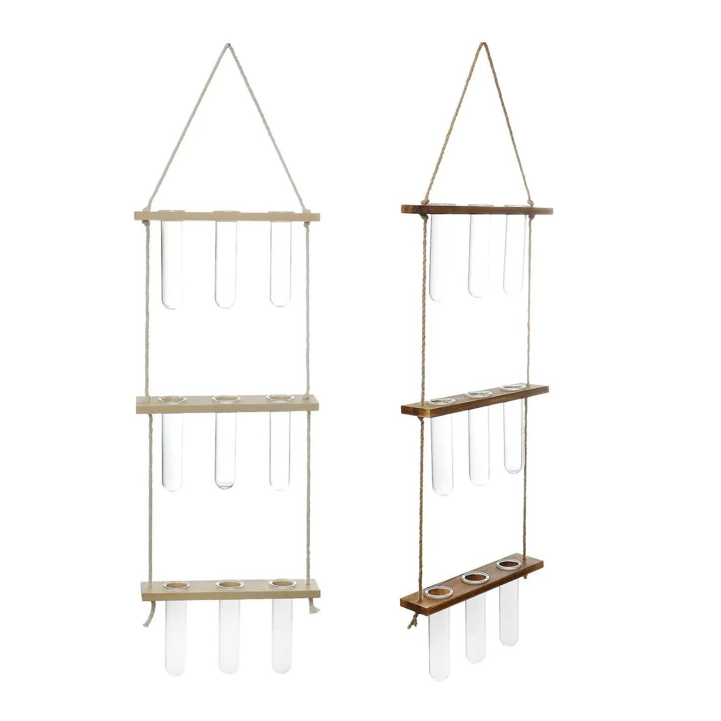 Plant Stand,Plant Container w/ Wooden Stand,Wall Hanging Planter Modern Flower Bud Vase Stand, Decor