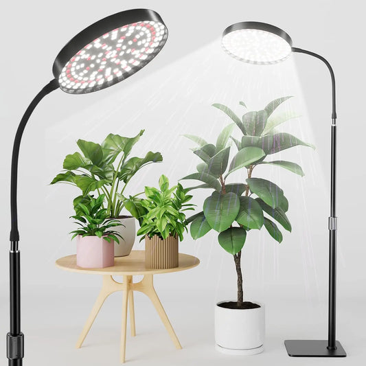 Grow Lights for Plants Full Spectrum Floor Plant Growing Lamp Large Plants Auto ON/Off Timer 5 Dimmable Levels  Adjustable Heigt