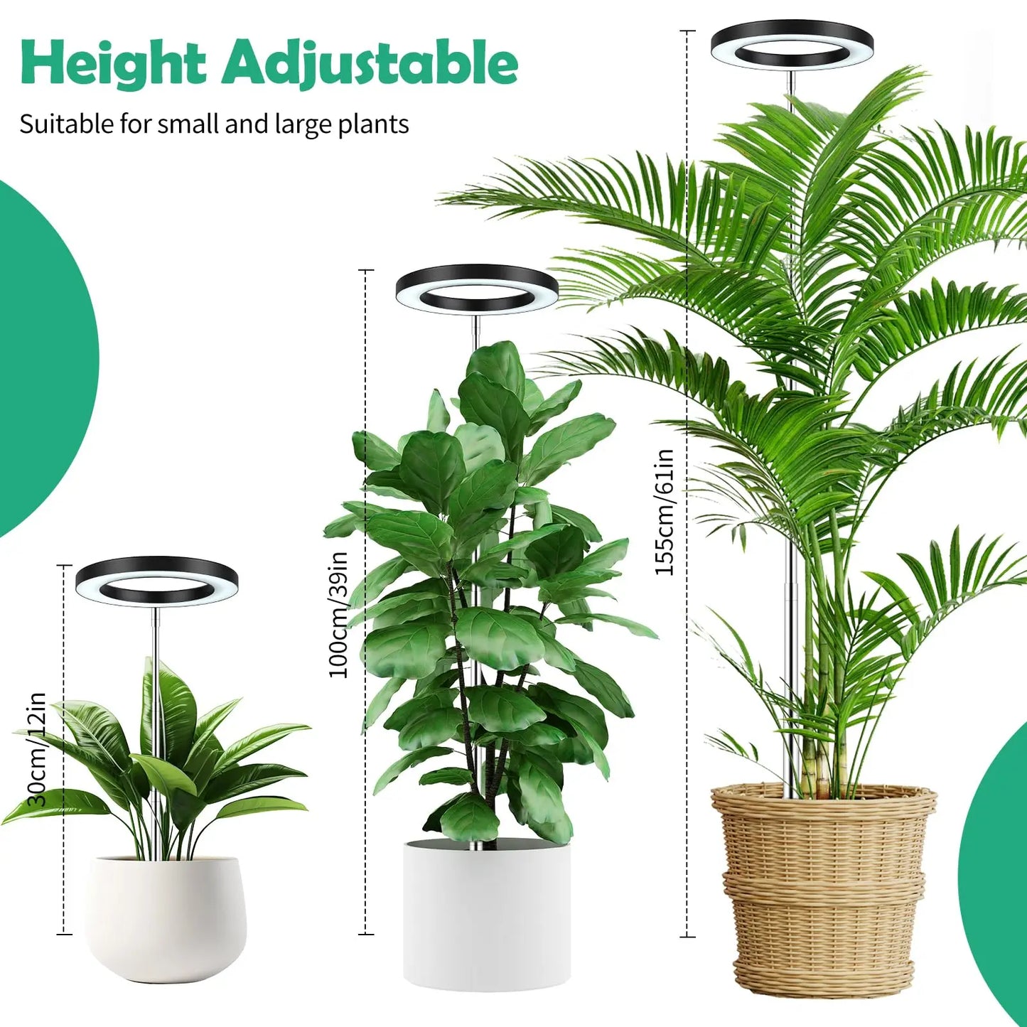 Plant grow Light, Height Adjustable with Auto On/Off Timer 3H/9H/12H, 10Dimmable Brightness, Ideal for Home Desk Plant Lighting