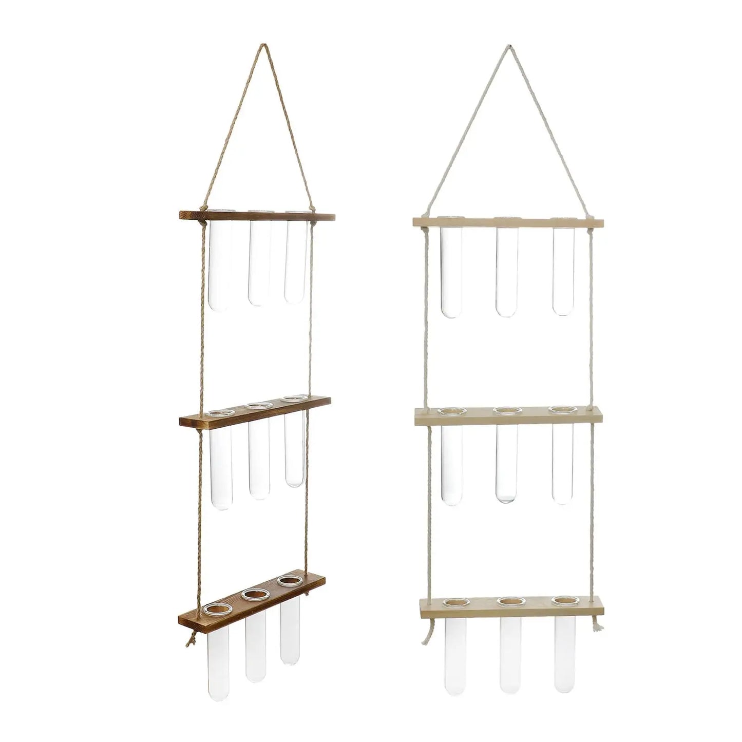 Plant Stand,Plant Container w/ Wooden Stand,Wall Hanging Planter Modern Flower Bud Vase Stand, Decor