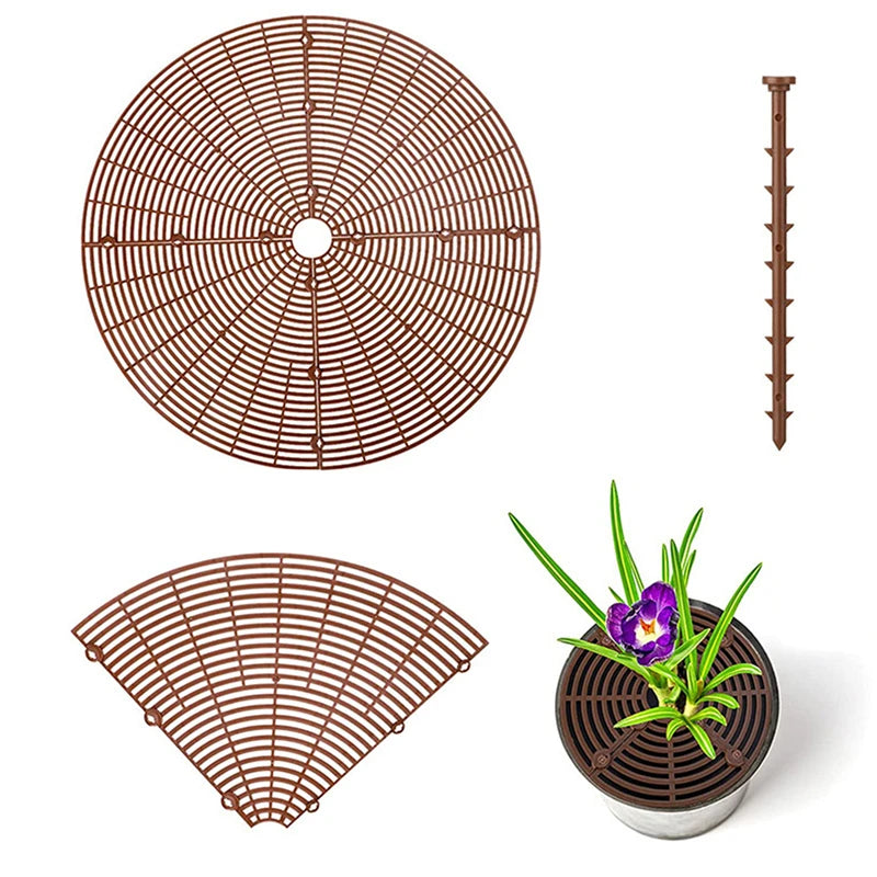 1PC Plant Pot Soil Guard With Nails Plant Pot Grid Flower Pot Cover Baby Safety Mouse Garden Home Plant Protector Repel Cats