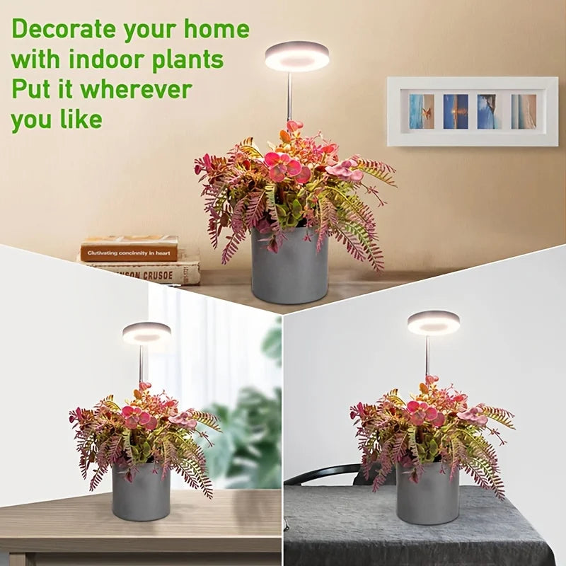 Grow Light Full Spectrum Light LED Grow Indoor Height Angle Adjustable Ring Grow Light Timer Height Adjustable USB Powered